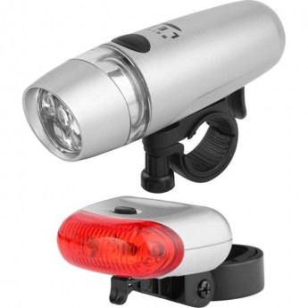 Фонари передний и задний JY-813A, серебристый