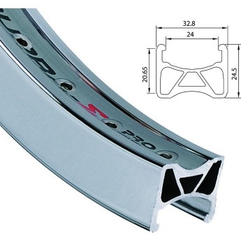 Обод 20" Supra E(Sigma) Alexrims 48H двойной усиленный, серебристый