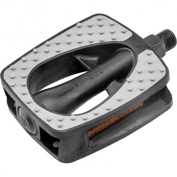 Педали FP-839, ось 9/16" со светоотражателями, пластиковые чёрно-серые