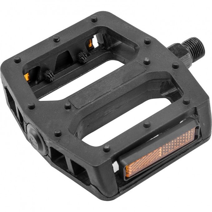 Педали FP-851, ось 9/16" со светоотражателями, пластиковые чёрные 360129