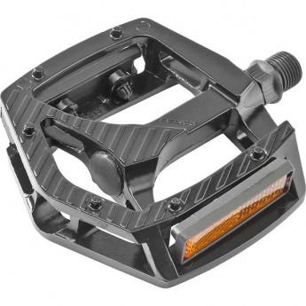 Педали FP-913, ось 9/16" со светоотражателями, алюминиевые чёрные