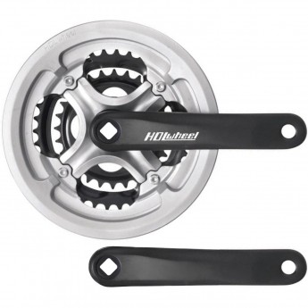 Шатуны HDL-L353 28/38/48T 170мм "под ромб", чёрно-серебристый