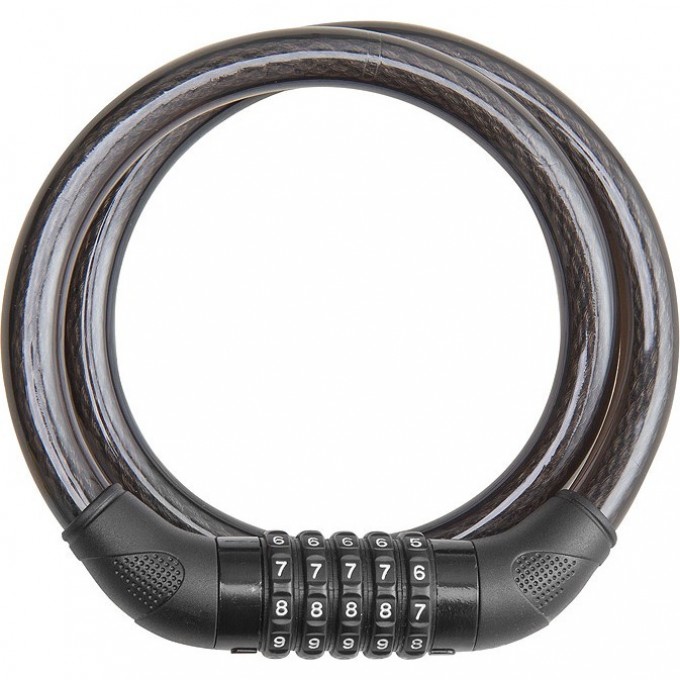 Трос-замок 84620, 15х800 мм, с кодовым замком, чёрный 540026