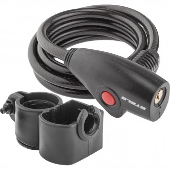 Трос-замок STELS 87109, 8x1500 мм, черный Трос-замок STELS 87109, 8x1500 мм, черный